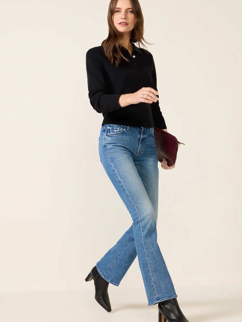 MOTHER The Outsider Sneak Blue Denim Mid-Rise Flare Jeans Size 26 EUC